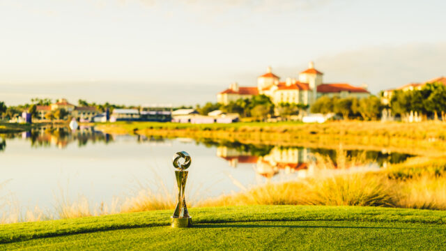 Trophy on 18 Tee